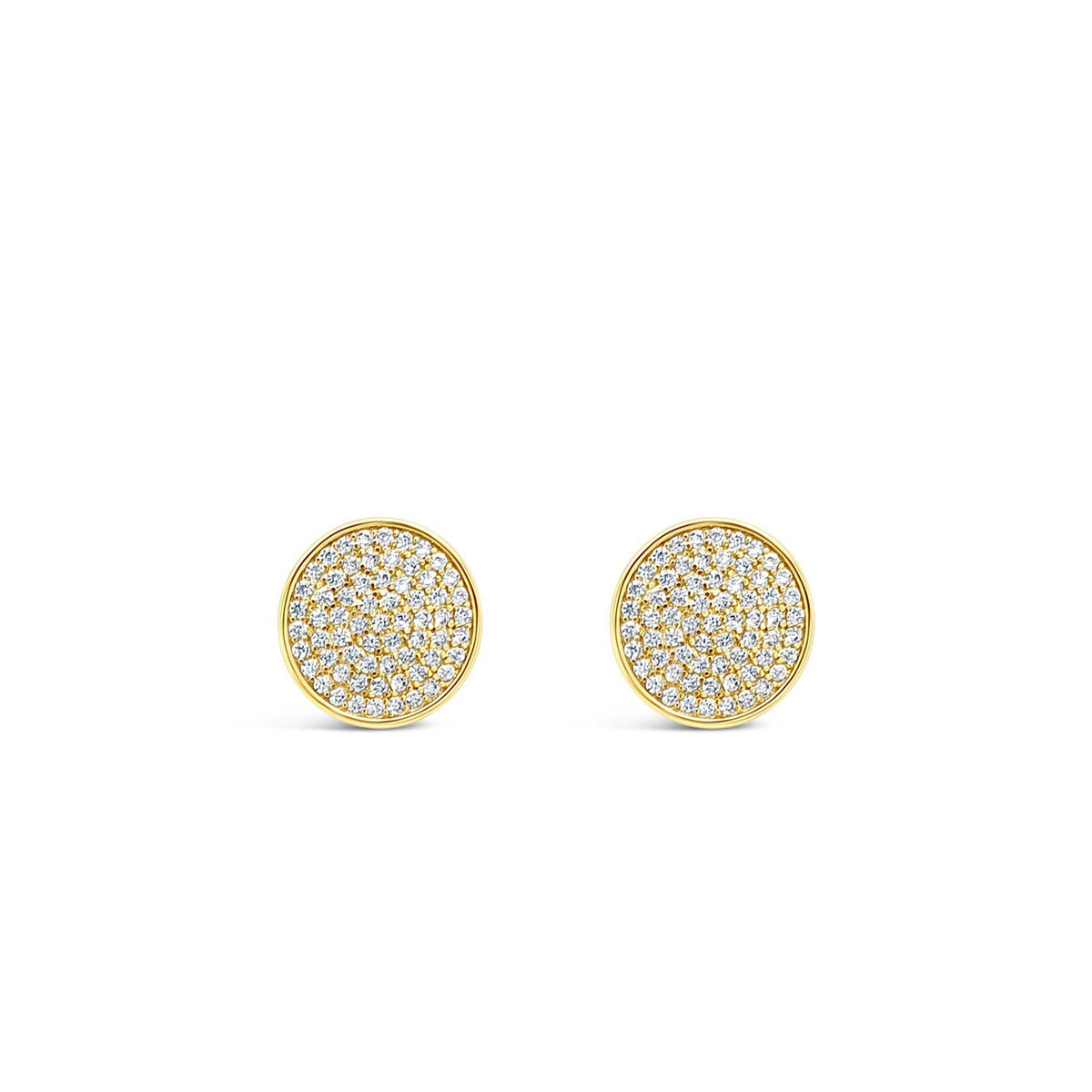 Absolute CZ Statement Stud Earrings, Gold