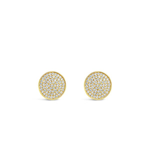 Absolute CZ Statement Stud Earrings, Gold