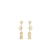 Absolute CZ Geo Drop Earrings, Gold