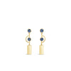 Absolute Blue CZ Geo Drop Earrings, Gold