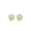 Absolute Opal Pavé Halo Stud Earrings, Gold