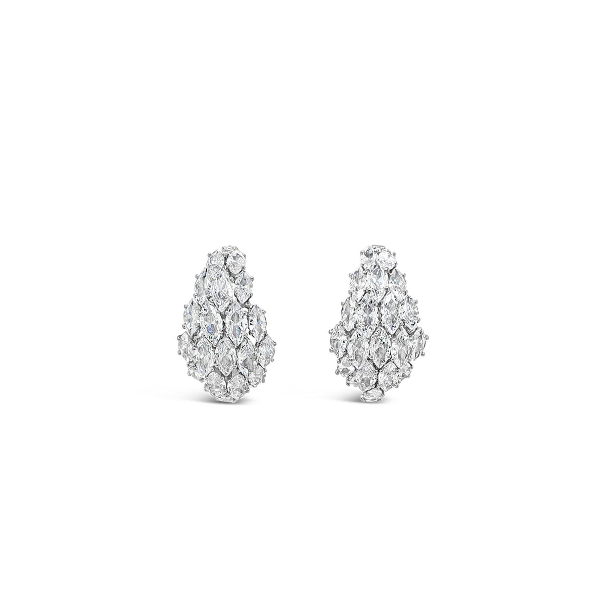 Absolute CZ Cluster Earrings, Silver