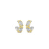Absolute Pavé Half Hoop Crossover Earrings, Gold