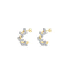 Absolute Pavé Swirl Half Hoop Earrings, Gold