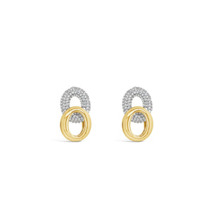 Absolute Pavé Interlock Circles Earrings, Gold