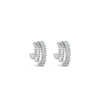 Absolute CZ Triple Hoop Earrings, Silver
