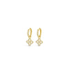 Absolute Pavé Petal Huggie Hoop Earrings, Gold