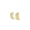 Absolute CZ Cluster Triple Hoop Earrings, Gold