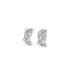 Absolute CZ Cluster Triple Hoop Earrings, Silver