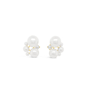 Absolute Pearl Cluster Earrings, Gold