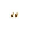 Absolute Chocolate Brown Round CZ Drop Earrings, Gold