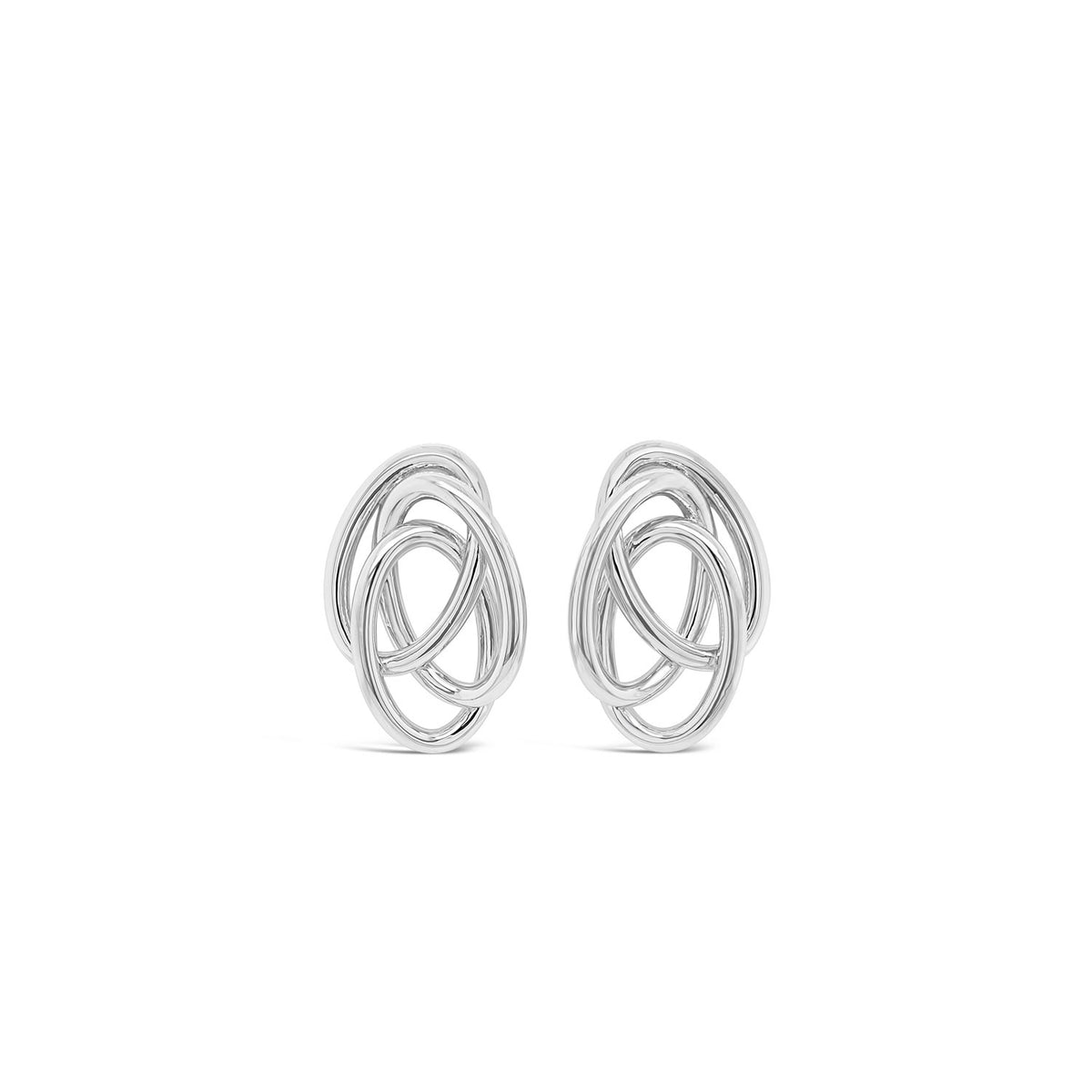 Absolute Triple Oval Interlock Earrings, Silver