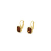 Absolute Chocolate Brown CZ Cushion Drop Earrings, Gold