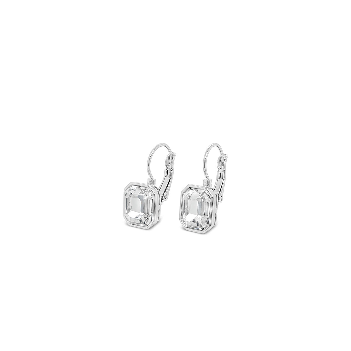 Absolute CZ Cushion Drop Earrings, Silver