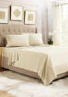 EA Design Flat Sheet, Fitted Sheet and Pillowcase Set, Cream