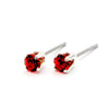 Ear Sense July Birthstone Earrings, Silver & Red