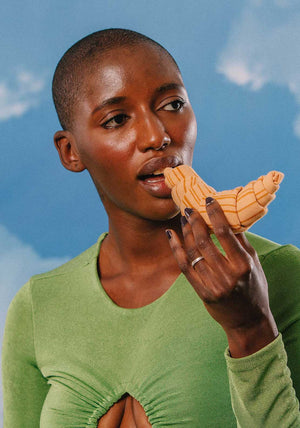 Eat My Socks Bon Croissant Socks, Beige