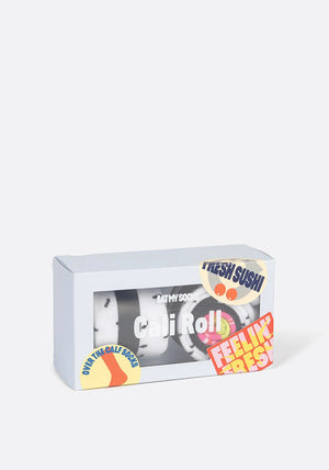 Eat My Socks Cali Roll Socks, White Multi