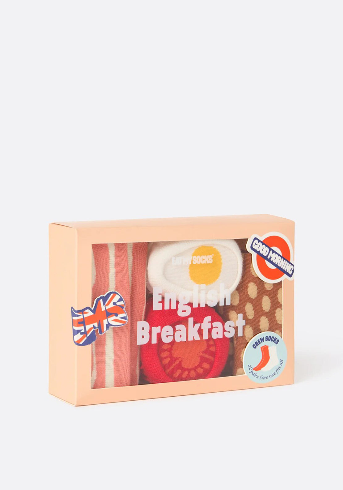 Eat My Socks English Breakfast 2 Pair Socks, Pink Multi