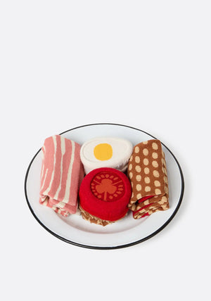 Eat My Socks English Breakfast 2 Pair Socks, Pink Multi