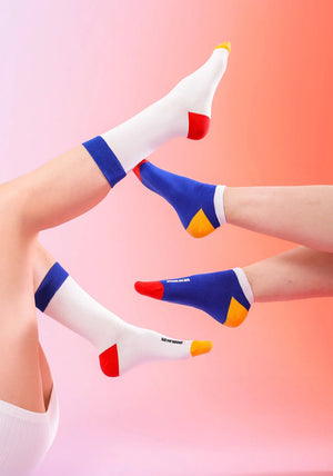 Eat My Socks Fried Egg 2 Pair Socks, White Multi
