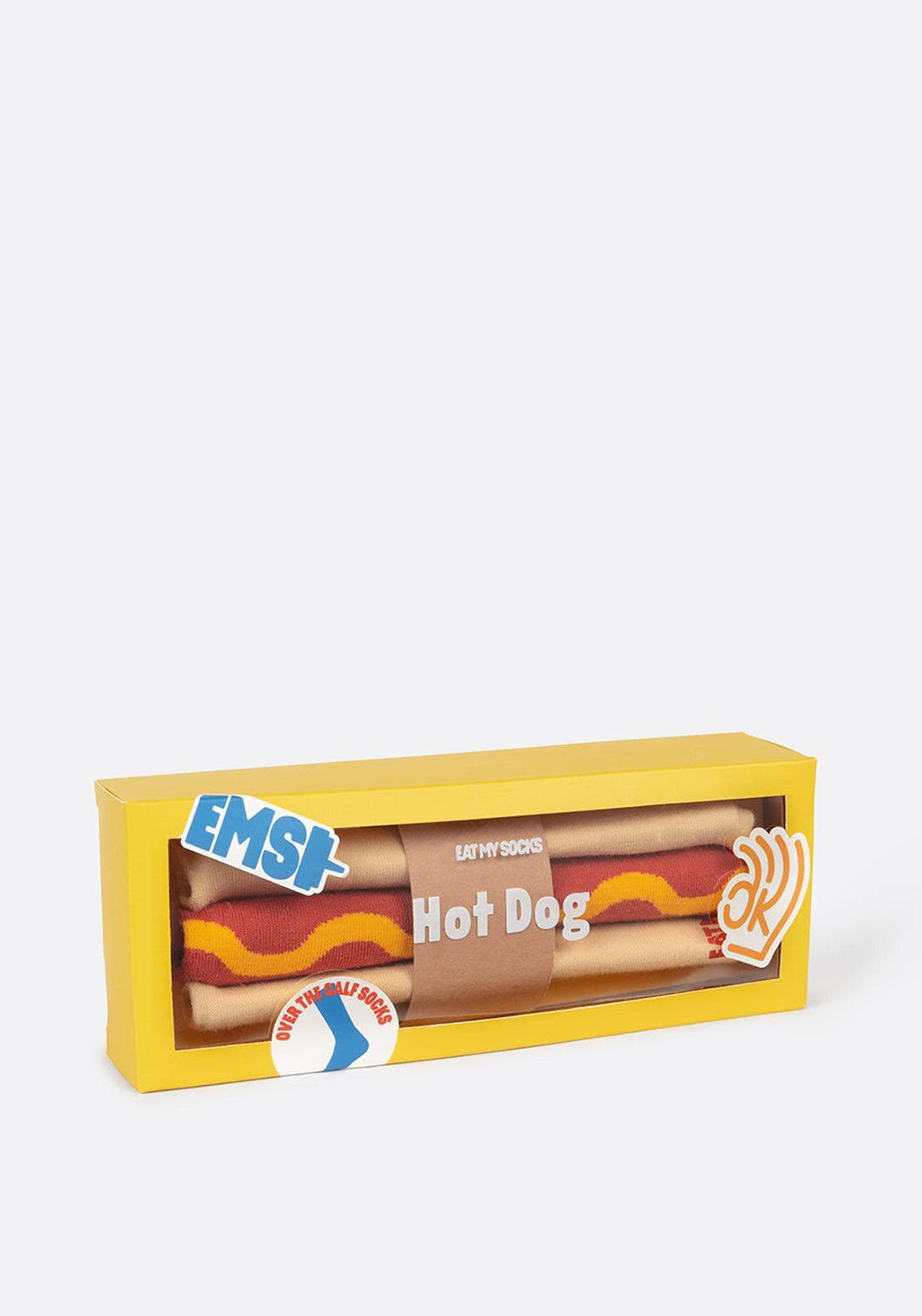 Eat My Socks Hot Dog Socks, Beige Multi