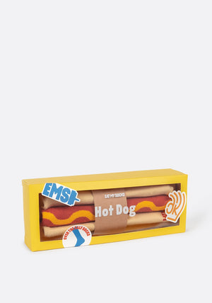 Eat My Socks Hot Dog Socks, Beige Multi