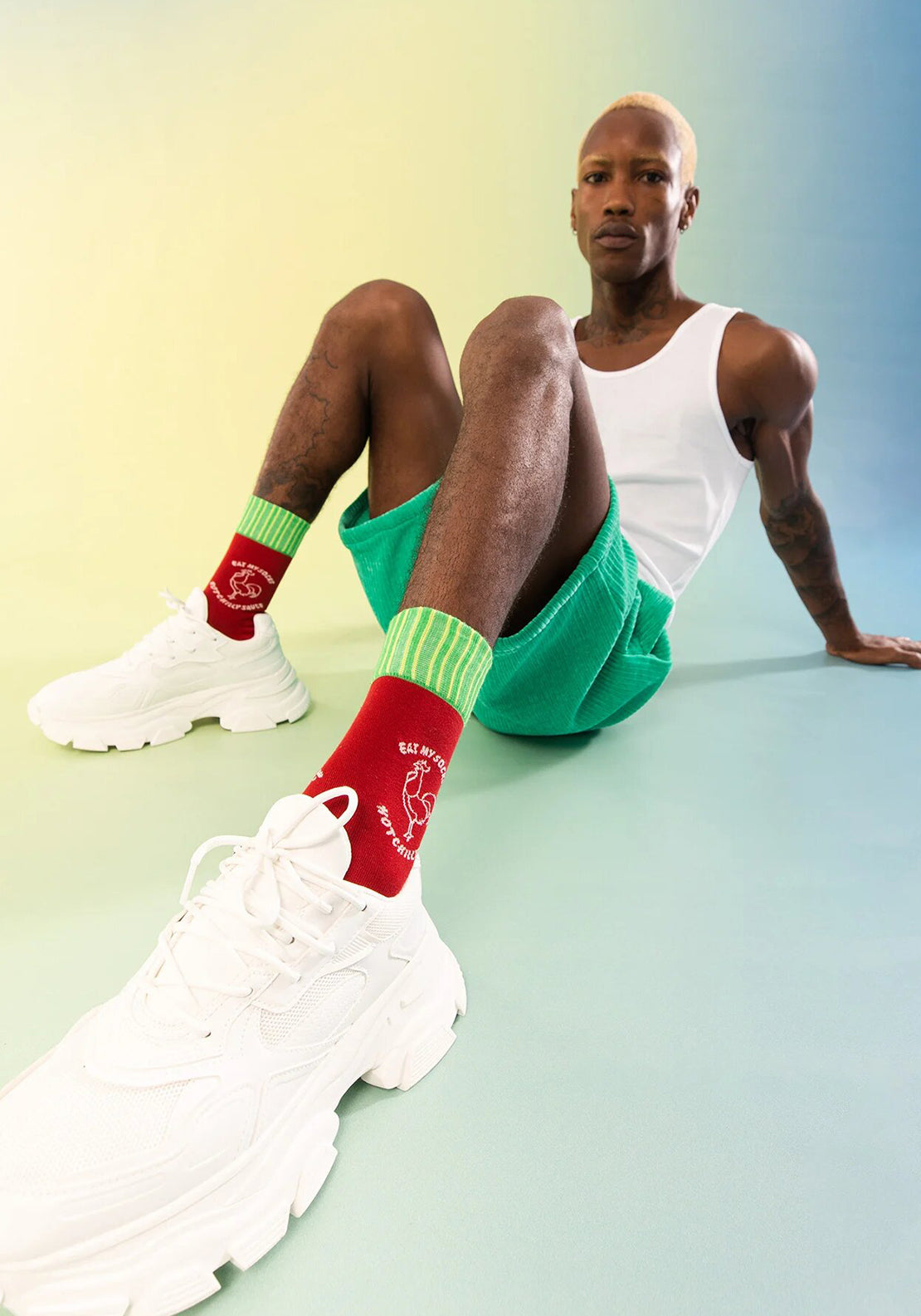Eat My Socks Hot Sauce Socks, Red Multi