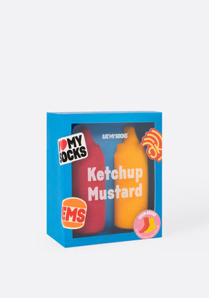 Eat My Socks Ketchup Mustard 2 Pair Socks, Red Multi
