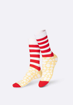 Eat My Socks Popcorn Socks, Red Multi