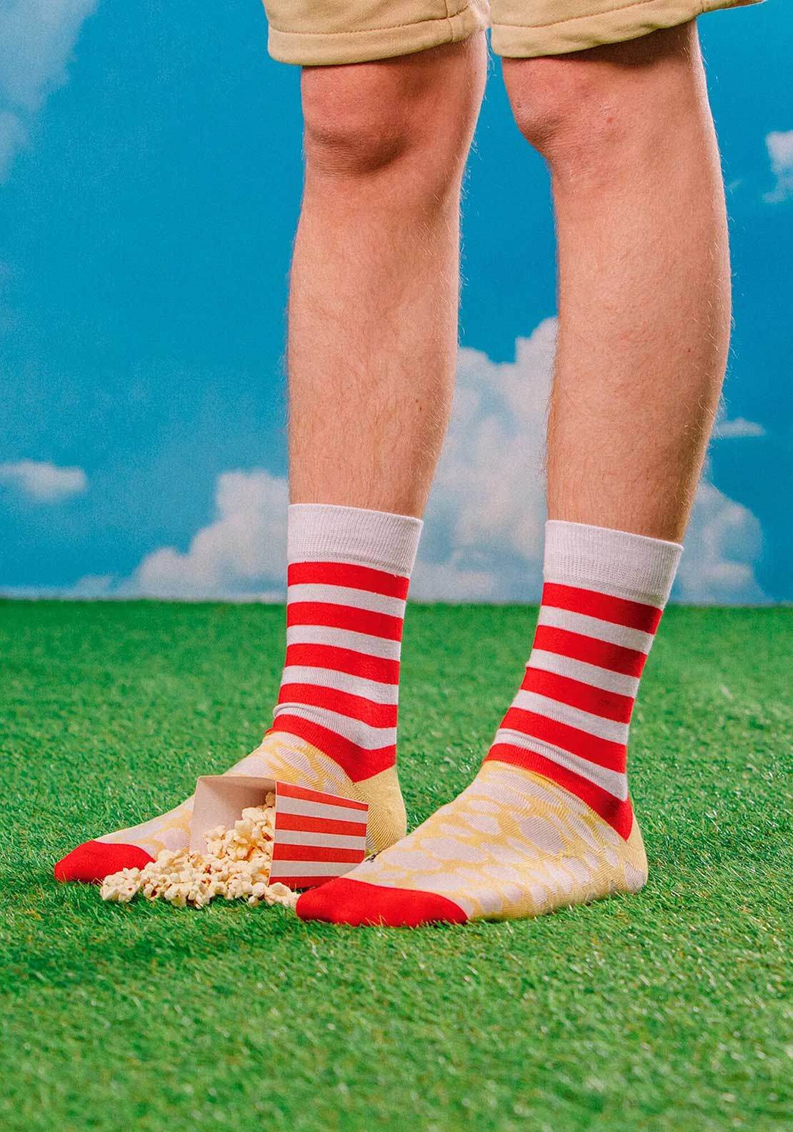 Eat My Socks Popcorn Socks, Red Multi