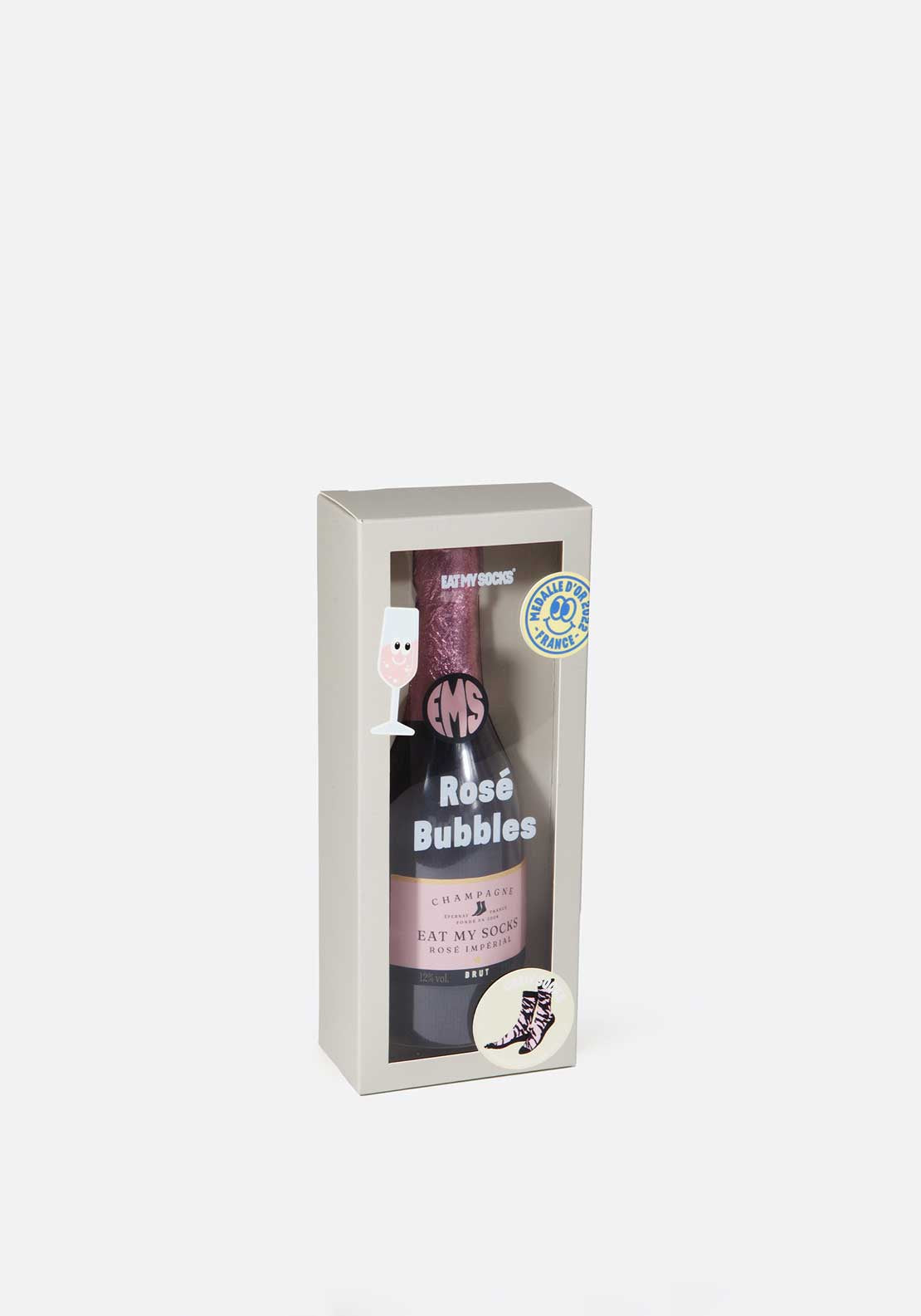 Eat My Socks Rosé Bubbles Socks, Pink Multi