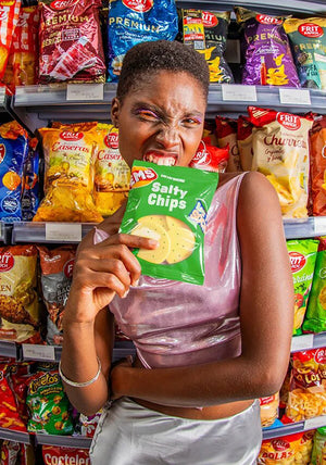 Eat My Socks Salty Chips Socks, Green Multi