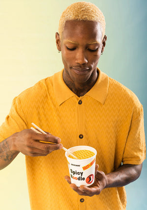 Eat My Socks Spicy Noodles 2 Pair Socks, Yellow Multi
