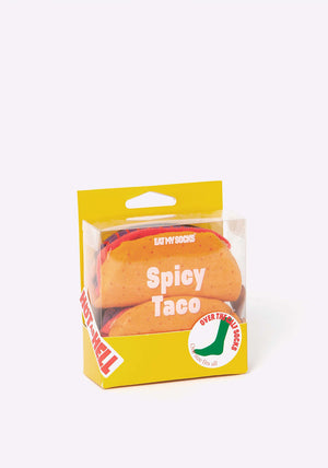 Eat My Socks Spicy Taco Socks, Orange Multi