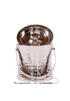 ELEGANT ICE BUCKET & TONGS HAMMERED