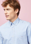 Eden Park Short Sleeve Gingham Shirt, Light Blue