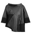 Elsewhere Vegan Leather Top, Black