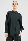 Elsewhere Oversized Balloon Sleeve Blouse, Midnight Green
