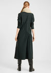Elsewhere Draped High Neckline Dress, Midnight Green