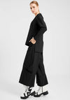 Elsewhere Pleated Wide Leg Trousers, Black