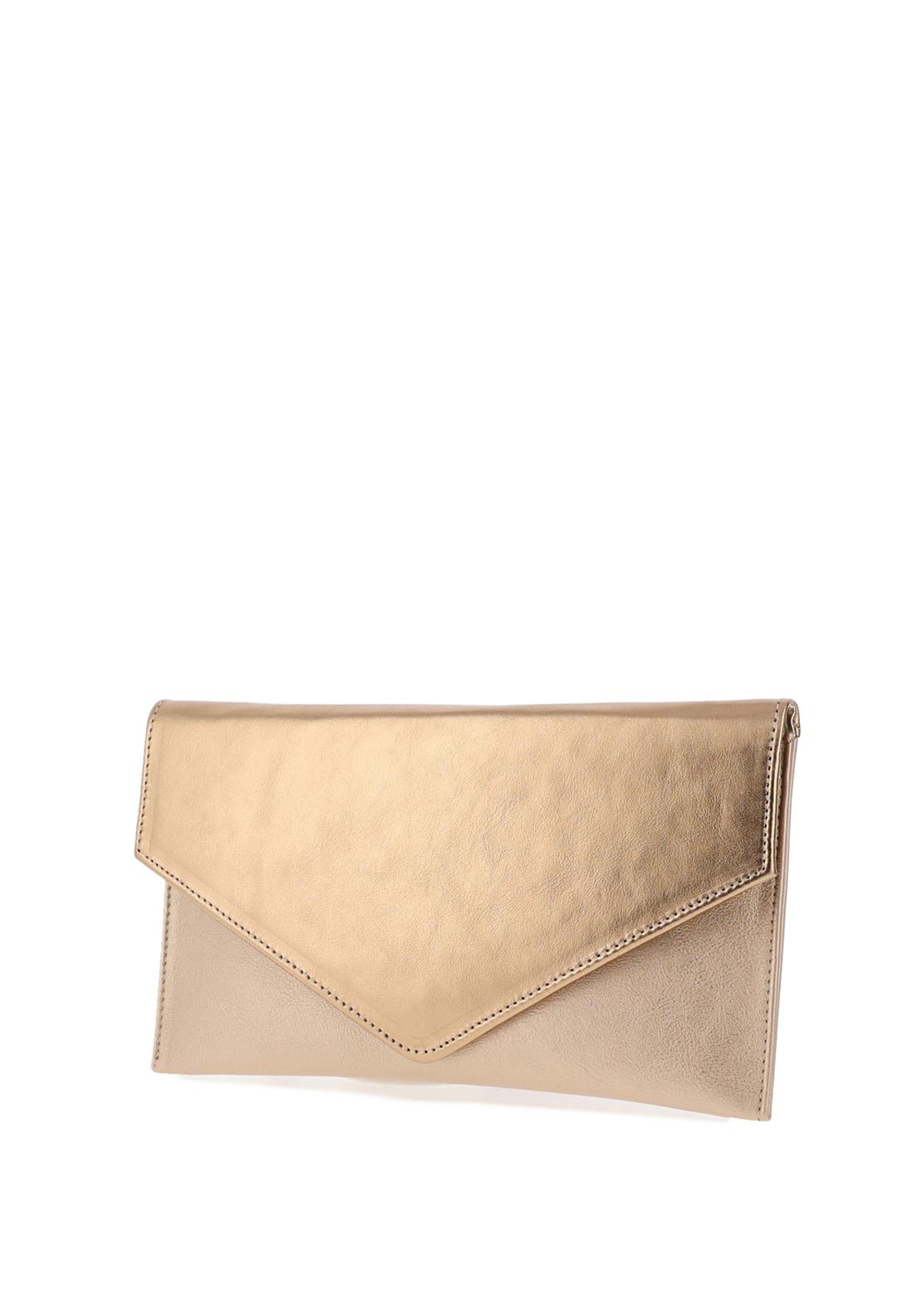 Emis Leather Envelope Clutch Bag, Rustic Gold