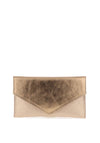 Emis Leather Envelope Clutch Bag, Rose Gold