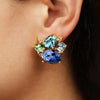 Dyrberg/Kern Emma Earrings, Aqua & Gold