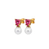Dyrberg/Kern Emo Pearl Earrings, Gold & Pink