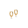 Enamel Belle Huggie Hoop Earrings, Gold