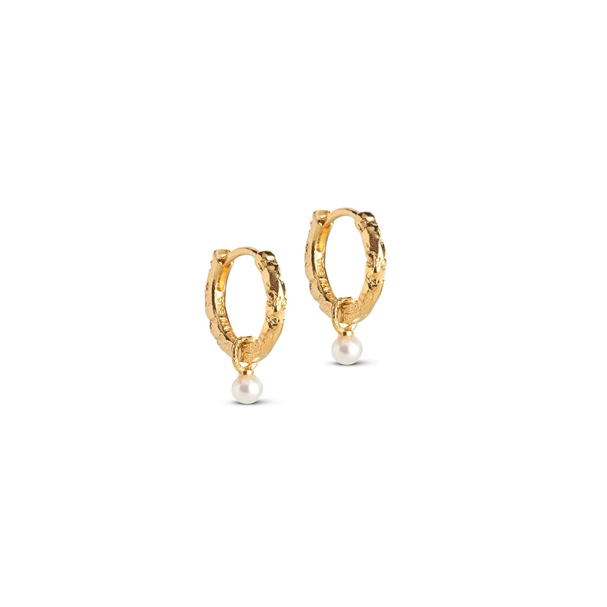 Enamel Belle Huggie Hoop Earrings, Gold