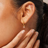 Enamel Belle Huggie Hoop Earrings, Gold