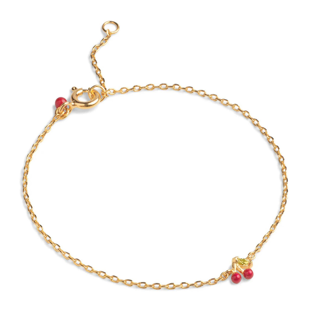 Enamel Cherry Bracelet, Gold