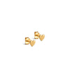 Enamel Heart Stud Earrings, Gold
